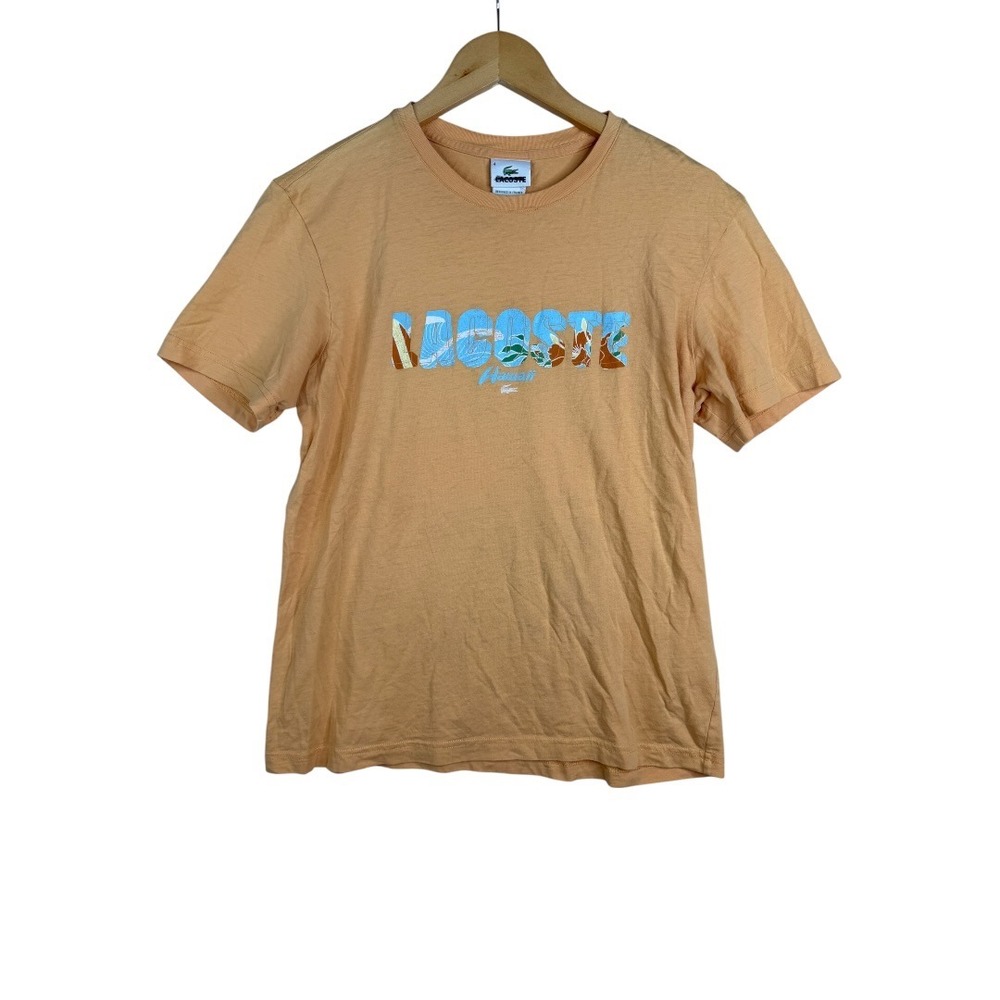 Lacoste Hawaii Short Sleeve‎ Shirt size 4 Medium Peach Orange